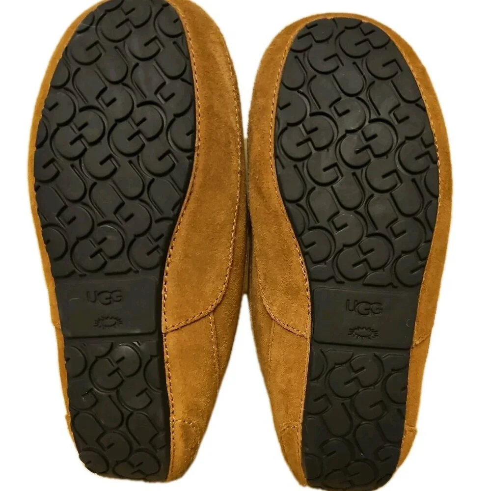 UGG Kids Ascot Chestnut Suede Moccasin Slippers Loafer, Size 2